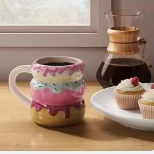 New🚨 Room set 2 Essentials Sprinkle Donut Mug Ceramic Triple 4 Inches